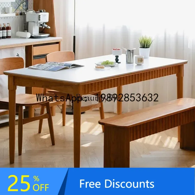 Slate dining table with drawers Nordic solid wood Japanese cherry wood dining table
Slate dining table with drawers Nordic solid wood Japanese cherry wood dining table