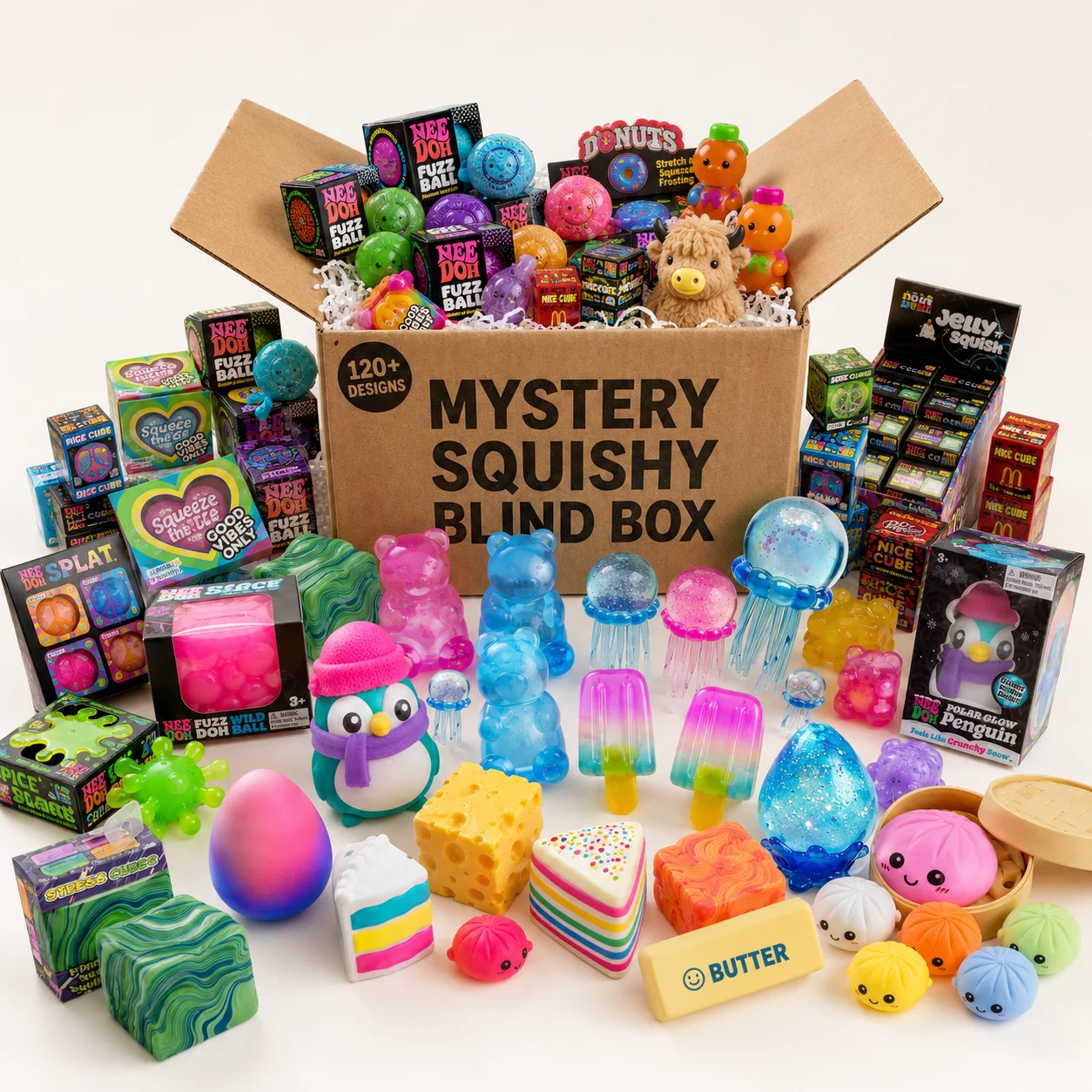 Mystery Squishy Blind Box Assorted Cute Designs Super Soft Stress Relief Fidget Sensory Toy Random Surprise for Party Favors Birthday Gifts
Mystery Squishy Blind Box Assorted Cute Designs Super Soft Stress Relief Fidget Sensory Toy Random Surprise for Party Favors Birthday Gifts