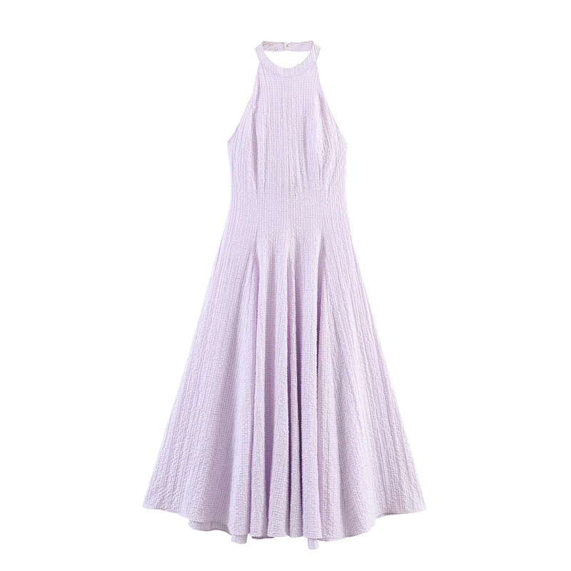 Summer Women's Long Neck Hanging Collar Plaid Dresses 2026 New Fashion Vacation Beach Party Dress Elegant Women's Evening Dress
Summer Women's Long Neck Hanging Collar Plaid Dresses 2026 New Fashion Vacation Beach Party Dress Elegant Women's Evening Dress