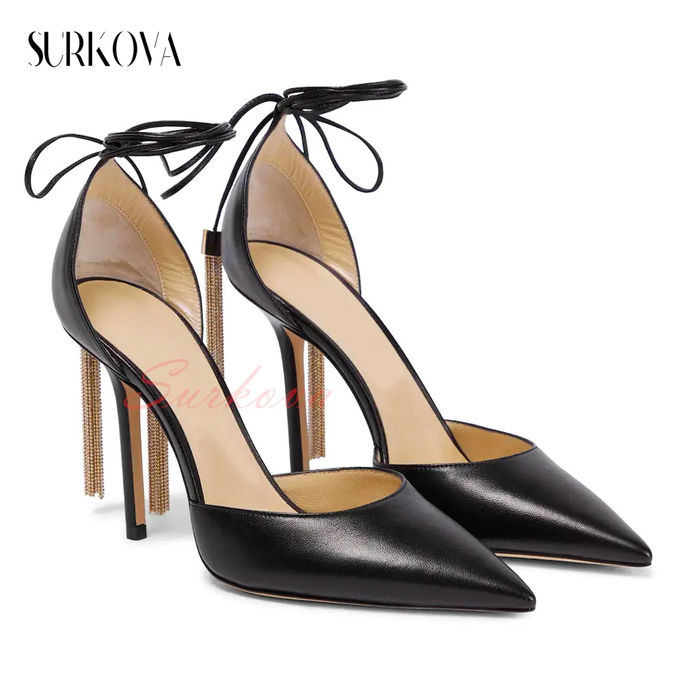 Pendant Tassel Strappy Ankle Sandals Pointed Toe Empty Side High Heels Pumps Summer Stilettos Sandals Fashion Women's Shoes New
Pendant Tassel Strappy Ankle Sandals Pointed Toe Empty Side High Heels Pumps Summer Stilettos Sandals Fashion Women's Shoes New