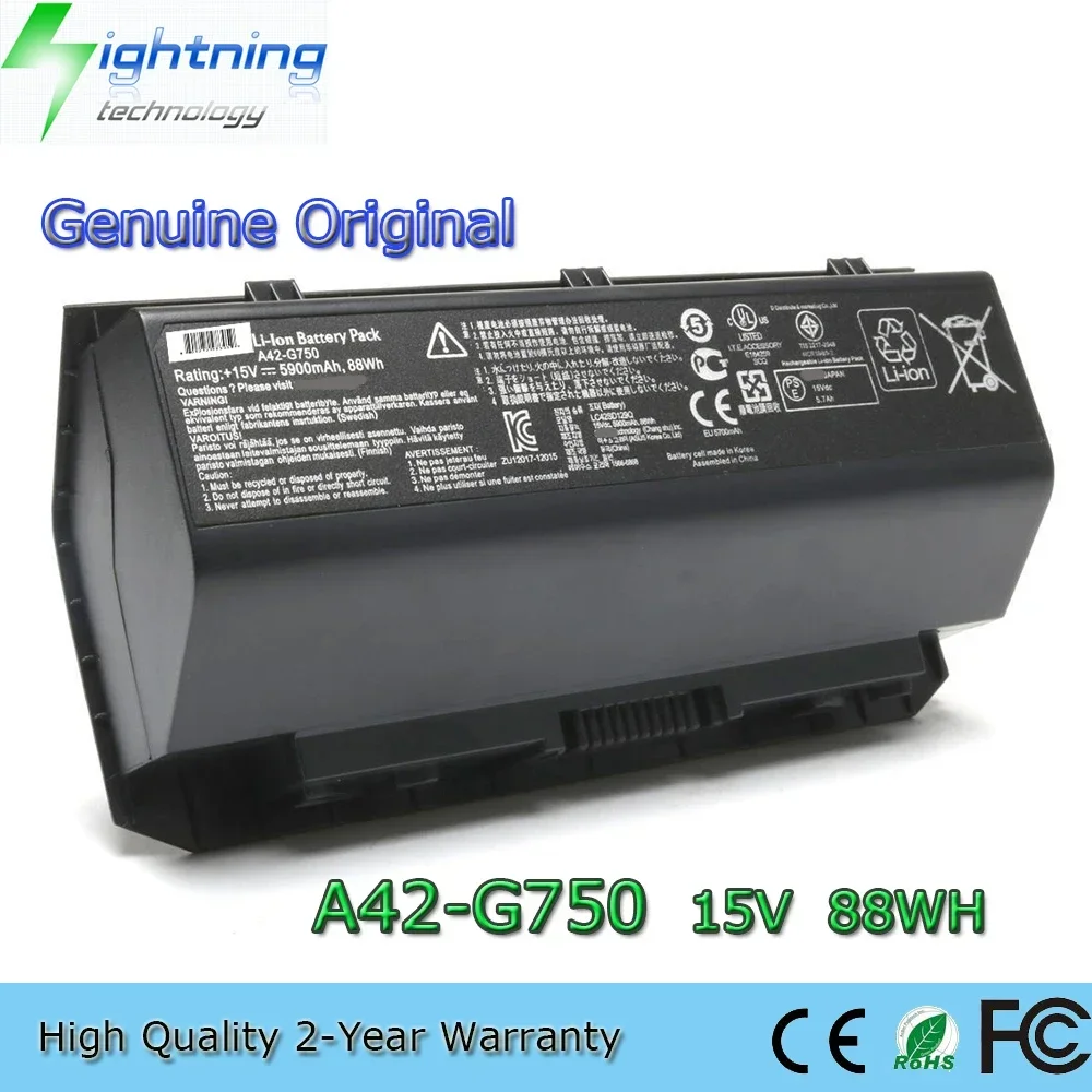 Brand New Genuine Original A42-G750 15V 88Wh Laptop Battery for ASUS ROG G750 G750J G750JH G750JM G750JS G750JW
Brand New Genuine Original A42-G750 15V 88Wh Laptop Battery for ASUS ROG G750 G750J G750JH G750JM G750JS G750JW