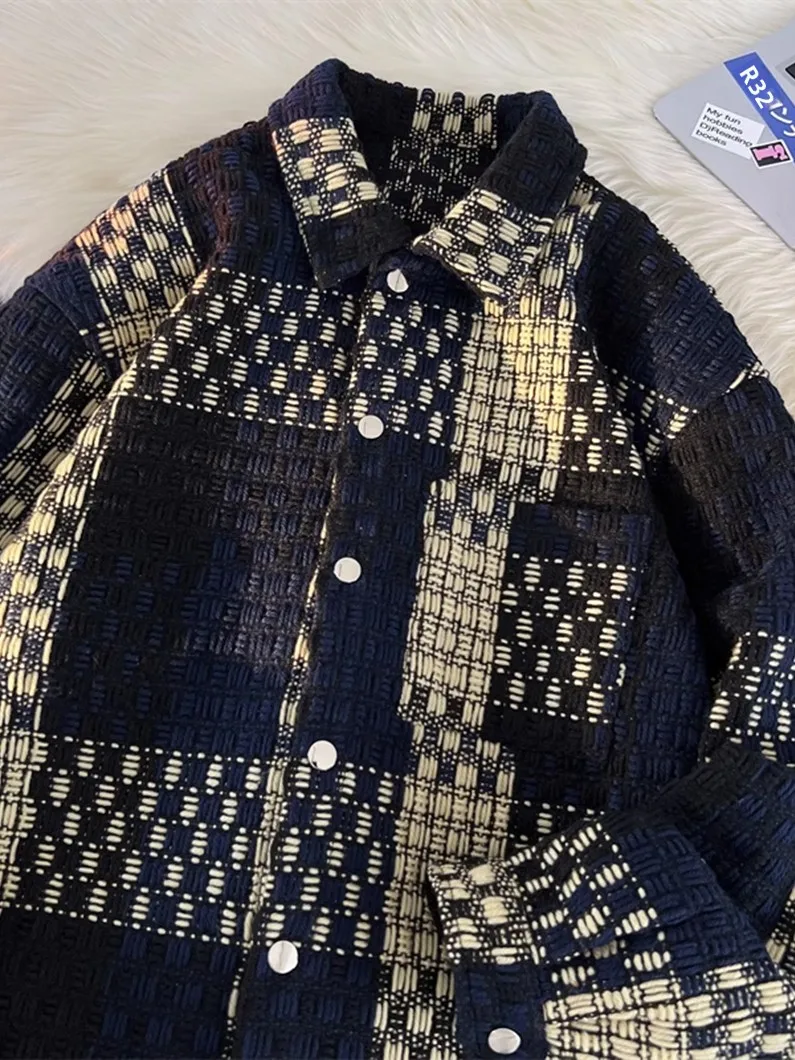 Trendy Plaid Oversize Jaet in k Blue for Men American Retro Sle Spring Autumn Outerwear Couple Matching Casual Coat
Trendy Plaid Oversize Jaet in k Blue for Men American Retro Sle Spring Autumn Outerwear Couple Matching Casual Coat