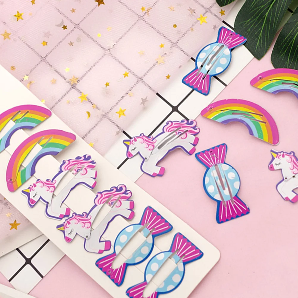 6Pcs Girls Snap Hair Clips Unicorn Rainbow Candy Patterns Lovely Hair Accessories Baby Kids Toddlers Teens Baby Clips
6Pcs Girls Snap Hair Clips Unicorn Rainbow Candy Patterns Lovely Hair Accessories Baby Kids Toddlers Teens Baby Clips