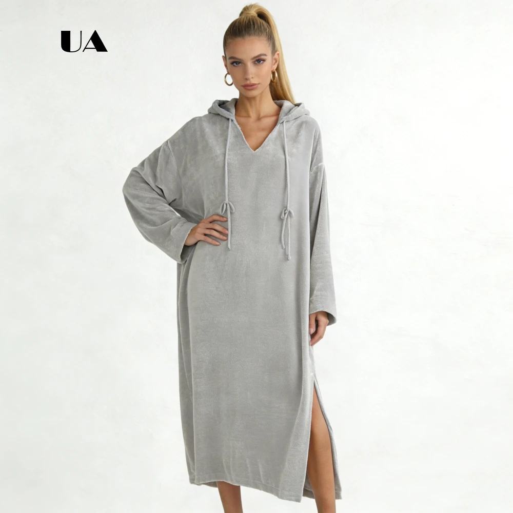ULBYANRY Velvet Loose Hooded Prom Dress with Draw Strings, Solid Raglan Sleeve Evening Dress, Simple Slit Customized Party Gown
ULBYANRY Velvet Loose Hooded Prom Dress with Draw Strings, Solid Raglan Sleeve Evening Dress, Simple Slit Customized Party Gown