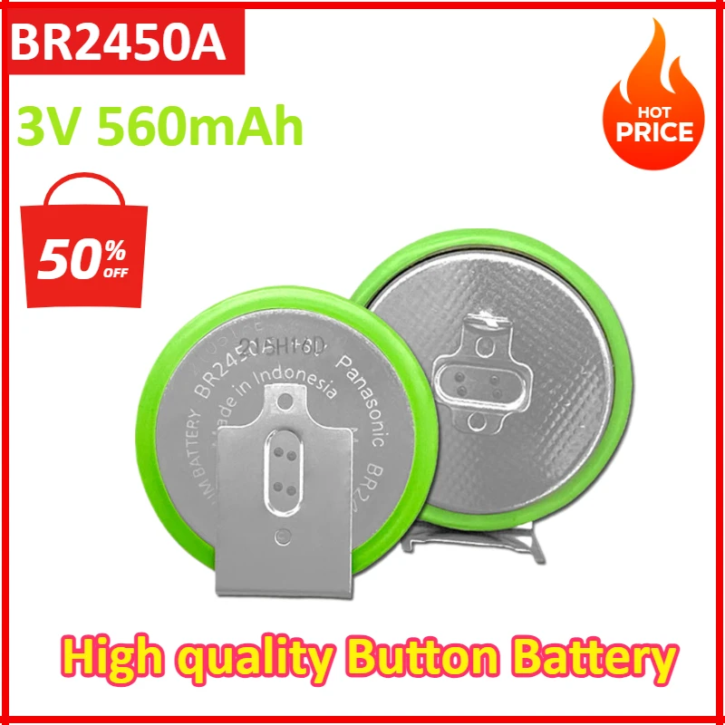 3V 560mAh 5PCS~20PCS Panasonic BR2450A Battery with Solder Feet H Type High Temperature Resistant battery Button Batteries
3V 560mAh 5PCS~20PCS Panasonic BR2450A Battery with Solder Feet H Type High Temperature Resistant battery Button Batteries