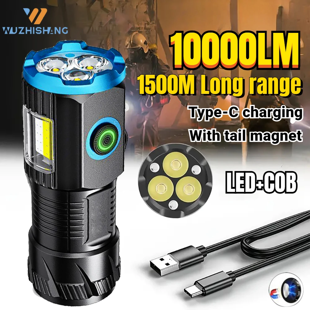 FLSTAR FIRE Strong Light 3 LED Flashlight USB Rechargeable Built-in Battery Waterproof Lantern with Pen Clip and Tail Magnet
FLSTAR FIRE Strong Light 3 LED Flashlight USB Rechargeable Built-in Battery Waterproof Lantern with Pen Clip and Tail Magnet