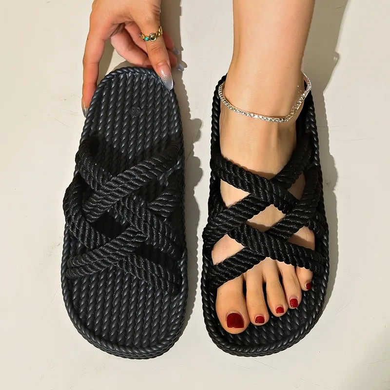 Новинка 2023 года, летние женские сандалии из пеньковой веревки, тканая эластичная римская повседневная и удобная пляжная обувь на плоской подошве Женские Сандалии
Новинка 2023 года, летние женские сандалии из пеньковой веревки, тканая эластичная римская повседневная и удобная пляжная обувь на плоской подошве Женские Сандалии