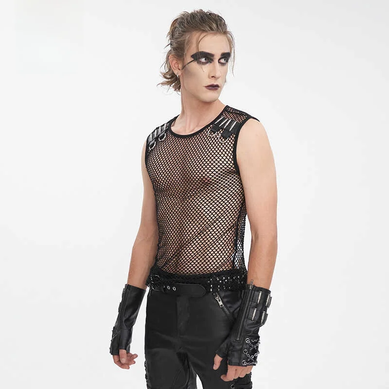 Devil Fashion Punk Style Men's T-Shirt No-Sleeve Mesh Material Youth Summer Cool Feeling Thin Model round Neck T-Shirt
Devil Fashion Punk Style Men's T-Shirt No-Sleeve Mesh Material Youth Summer Cool Feeling Thin Model round Neck T-Shirt