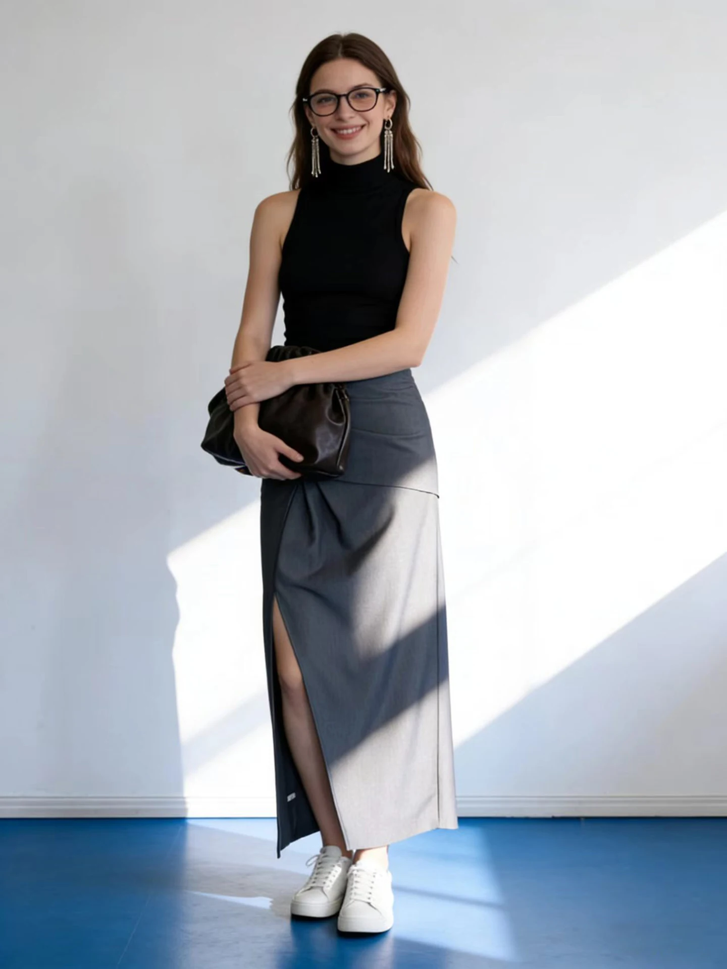 Gray Asymmetrical High Waist Bodycon Midi Skirt HUAAPPUW Elegant Commuter Style Spring Summer New Arrival Polyester Blend
Gray Asymmetrical High Waist Bodycon Midi Skirt HUAAPPUW Elegant Commuter Style Spring Summer New Arrival Polyester Blend