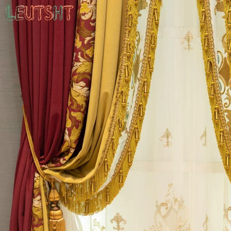Custom Size Embroidery Yarn Curtains for Living Dining Room Bedroom High Shading European Palace High-end Velvet Home Decor
Custom Size Embroidery Yarn Curtains for Living Dining Room Bedroom High Shading European Palace High-end Velvet Home Decor