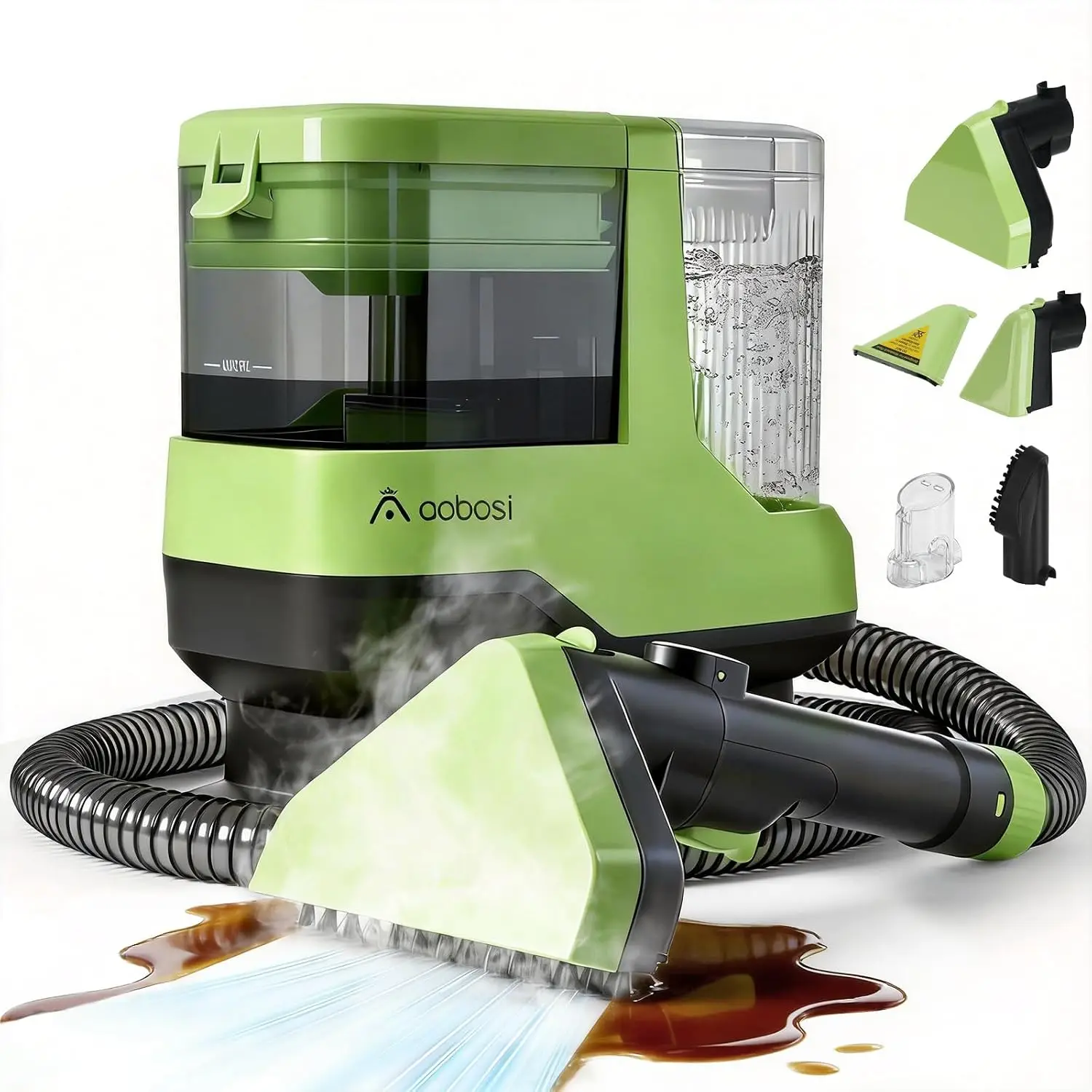 Portable Carpet Cleaner, 17Kpa Upholstery Steam Cleaner with Smart Voice, Self-Cleaning, 4 Tools for Pets, Car, Couch, Stairs
Portable Carpet Cleaner, 17Kpa Upholstery Steam Cleaner with Smart Voice, Self-Cleaning, 4 Tools for Pets, Car, Couch, Stairs