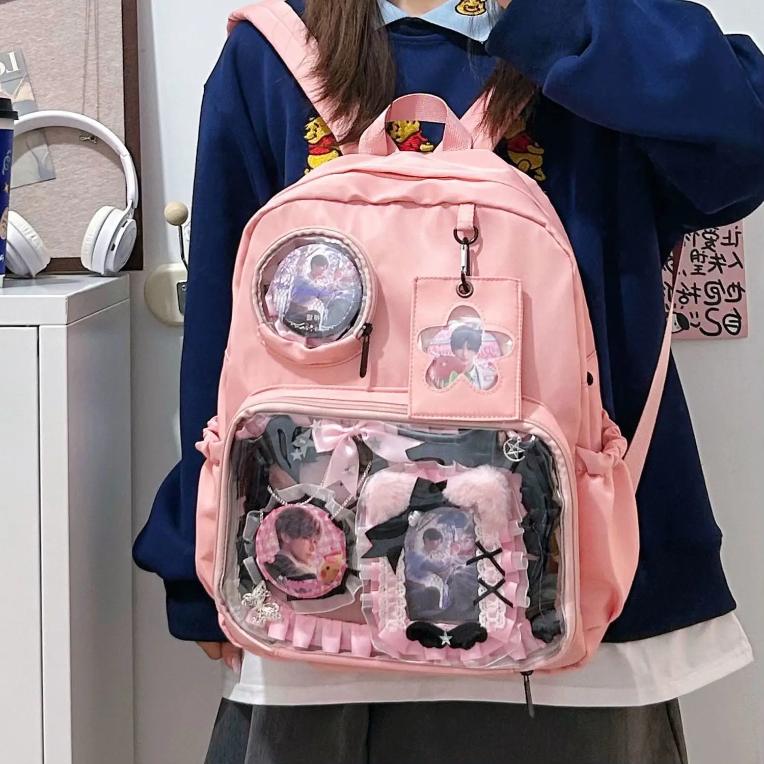 Рюкзаки для студентов Richme Harajuku, женские рюкзаки 2021, большая вместимость, значок аниме «сделай сам», прозрачное окно, сумки Ita, повседневные мягкие нейлоновые Mochilas
Рюкзаки для студентов Richme Harajuku, женские рюкзаки 2021, большая вместимость, значок аниме «сделай сам», прозрачное окно, сумки Ita, повседневные мягкие нейлоновые Mochilas