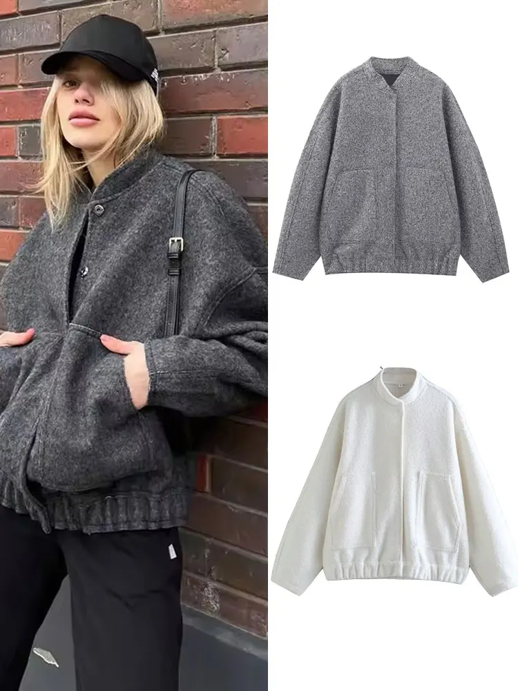 HH Autumn Women Loose Casual Solid Buttons Coats New Fashion Long Sleeves Bomber Jacket Fashion Woman Commuting Outerwear
HH Autumn Women Loose Casual Solid Buttons Coats New Fashion Long Sleeves Bomber Jacket Fashion Woman Commuting Outerwear