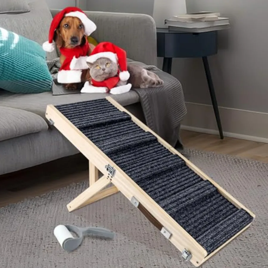 Wooden Folding Portable Pet Ramp 4 Levels Adjustable 9 to 17.3 with Non-Slip 5 Paw Traction Mat for Small Medium Dogs Dog Ramps
Wooden Folding Portable Pet Ramp 4 Levels Adjustable 9 to 17.3 with Non-Slip 5 Paw Traction Mat for Small Medium Dogs Dog Ramps