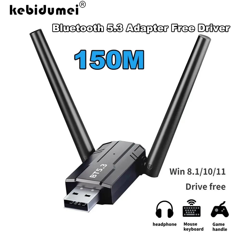 USB-адаптер Bluetooth 5.3, не требующий драйверов, дальность действия 150 м, для ПК с Windows 11/10/8.1, для мыши, клавиатуры, аудиоприемника
USB-адаптер Bluetooth 5.3, не требующий драйверов, дальность действия 150 м, для ПК с Windows 11/10/8.1, для мыши, клавиатуры, аудиоприемника