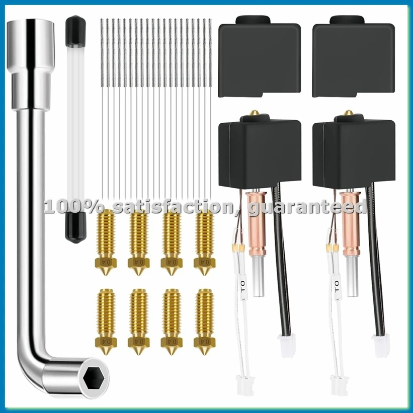 Комплект из 3 хотэндов для 3D-принтеров с латунными соплами 0,4 мм, ключом для сопла и иглами для чистки - A56M
Комплект из 3 хотэндов для 3D-принтеров с латунными соплами 0,4 мм, ключом для сопла и иглами для чистки - A56M