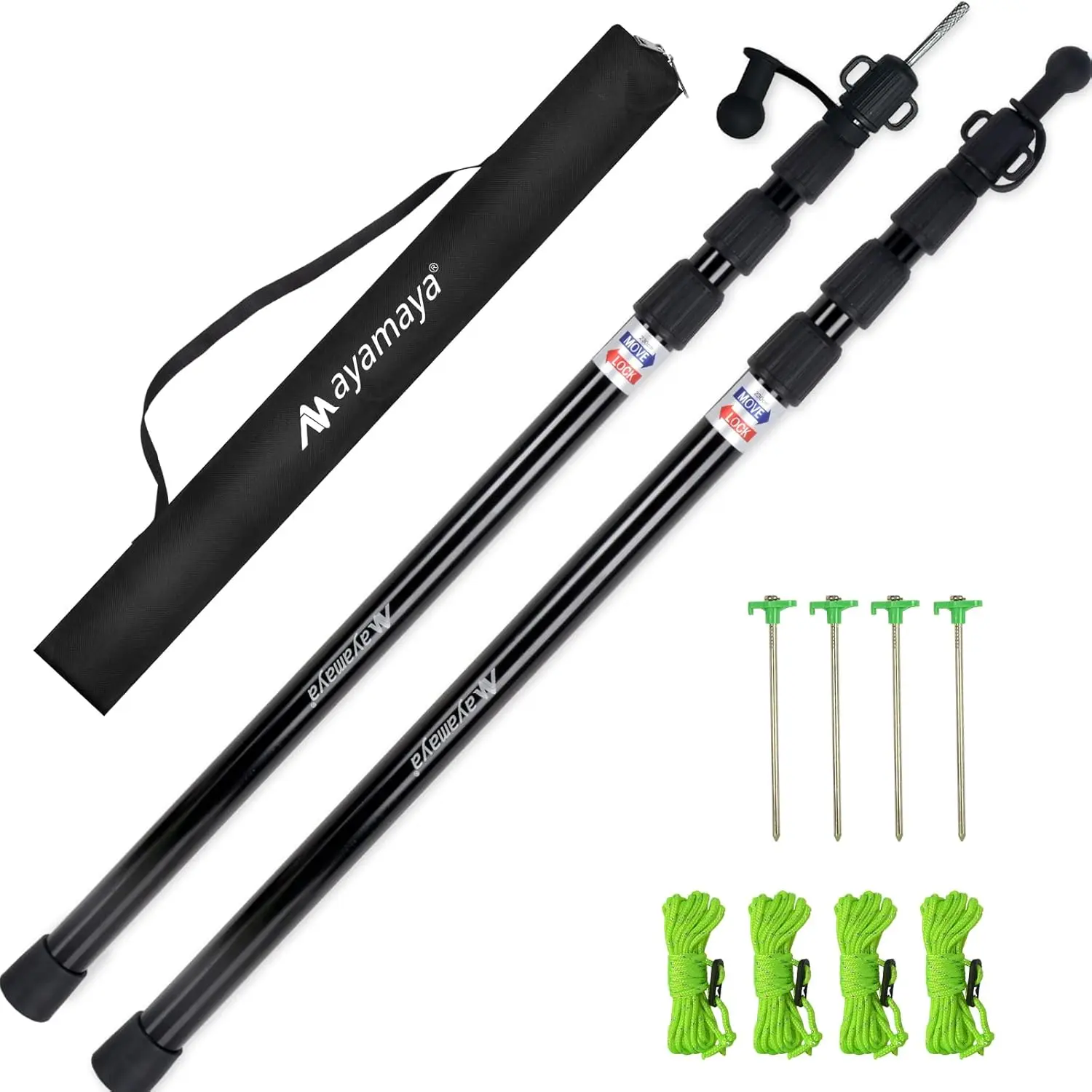 Tarp Poles Telescoping Camping Tent Poles Replacement, Heavy Duty Aluminum Rods with Stakes & Guylines for Tents, Rain Fly,
Tarp Poles Telescoping Camping Tent Poles Replacement, Heavy Duty Aluminum Rods with Stakes & Guylines for Tents, Rain Fly,