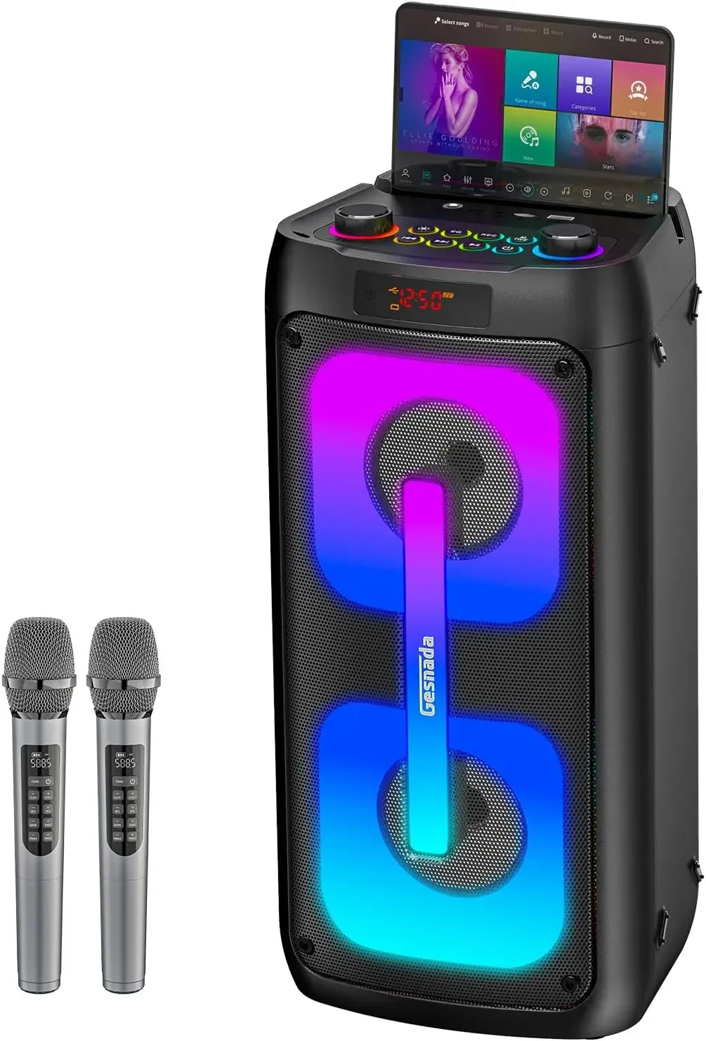 Karaoke Machine with 2 Wireless Microphones, Portable PA System with LED Lights, Bluetoot 5.3, Party Speaker Supports Type-C, US
Karaoke Machine with 2 Wireless Microphones, Portable PA System with LED Lights, Bluetoot 5.3, Party Speaker Supports Type-C, US