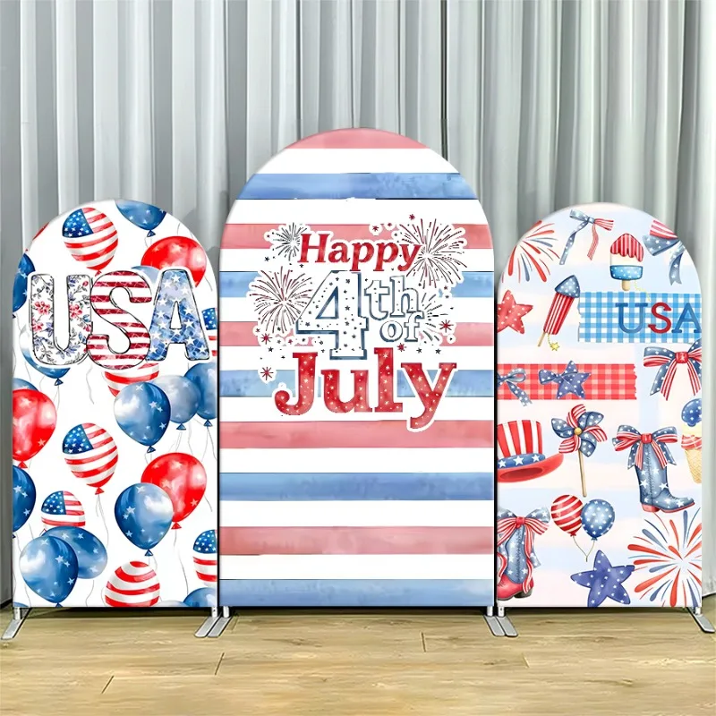 Arch Backdrop Cover Single Side USA 4th July Red White Blue Stripes Balloons Party Decoration Photo Booth Background Event Props
Arch Backdrop Cover Single Side USA 4th July Red White Blue Stripes Balloons Party Decoration Photo Booth Background Event Props