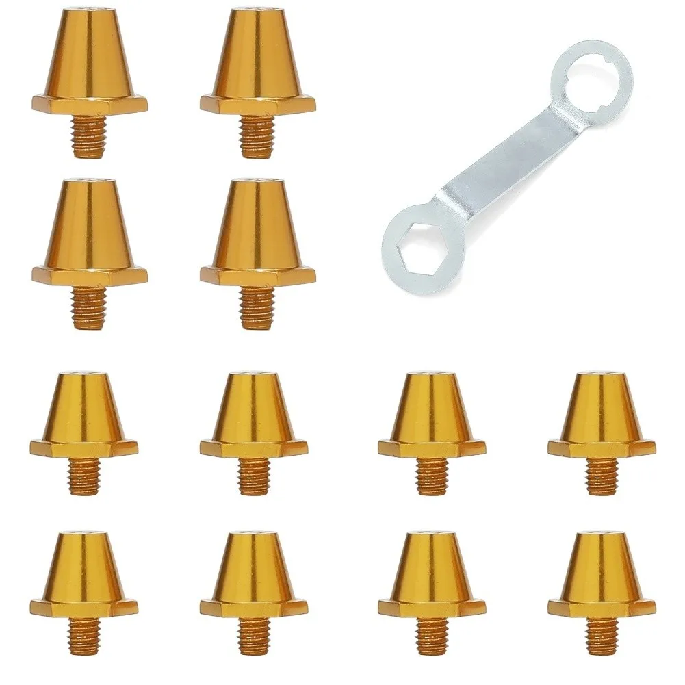 12pcs Gold Silver Red Black Soccer Studs 11mm 13mm Aluminum Alloy With Wrench For Football Boots Anti Slip Grip Spikes Tool
12pcs Gold Silver Red Black Soccer Studs 11mm 13mm Aluminum Alloy With Wrench For Football Boots Anti Slip Grip Spikes Tool