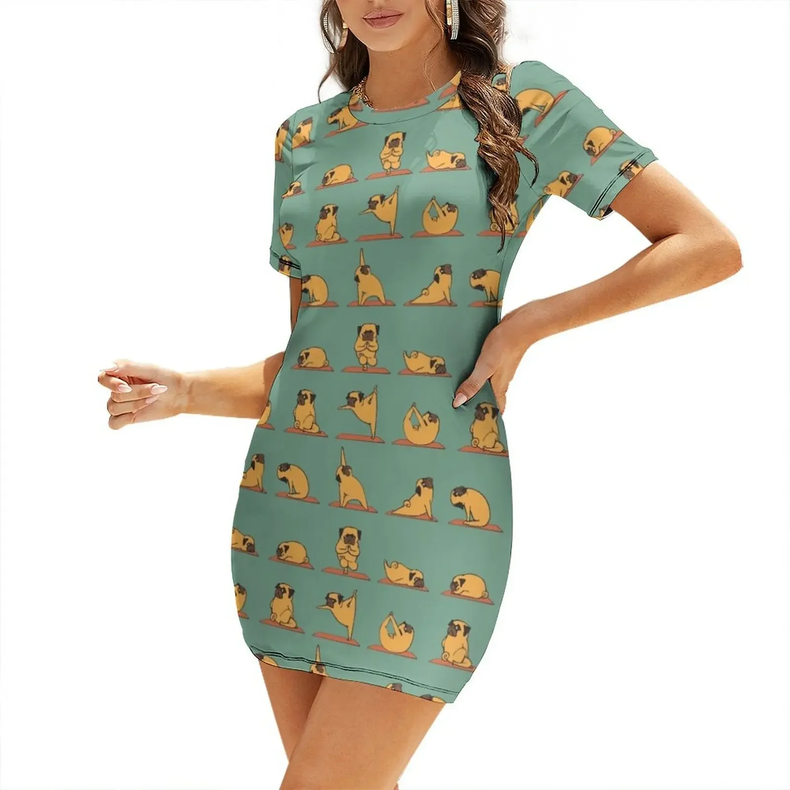 Pug Yoga Short-Sleeved Dress Aesthetic clothing evening dress woman luxury dresses Dress
Pug Yoga Short-Sleeved Dress Aesthetic clothing evening dress woman luxury dresses Dress