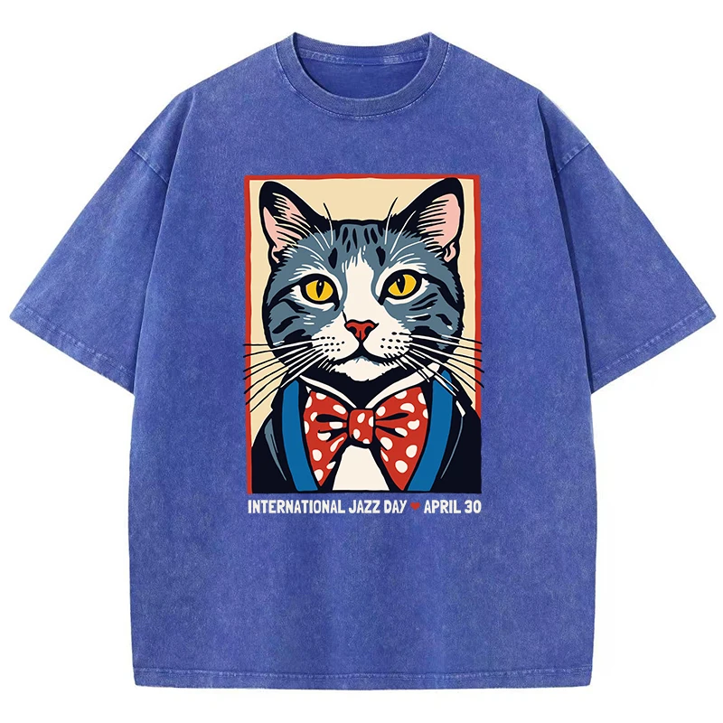 Cotton Woman Washed T-Shirts International Jazz Day April 30 Print Tee Shirts Distressed Crewneck Oversized Tops Vintage Clothes
Cotton Woman Washed T-Shirts International Jazz Day April 30 Print Tee Shirts Distressed Crewneck Oversized Tops Vintage Clothes