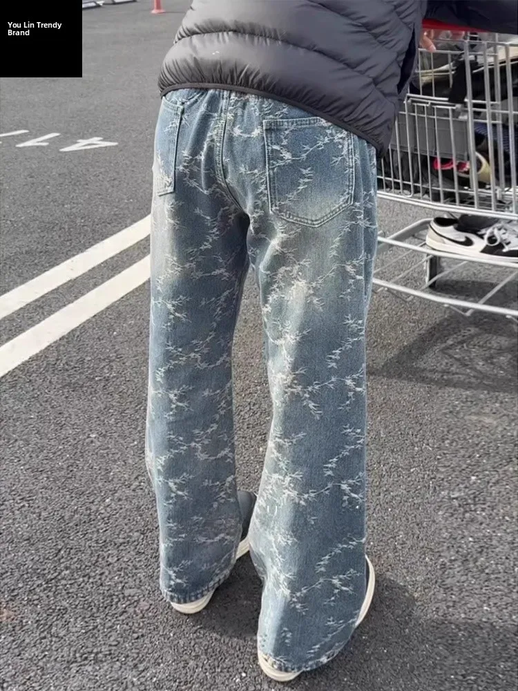 Мужские джинсы American Sle Thiened Fce, прямые, свободного кроя, с микро-расклешением, из денима, в стиле High Street, повседневная одежда
Мужские джинсы American Sle Thiened Fce, прямые, свободного кроя, с микро-расклешением, из денима, в стиле High Street, повседневная одежда