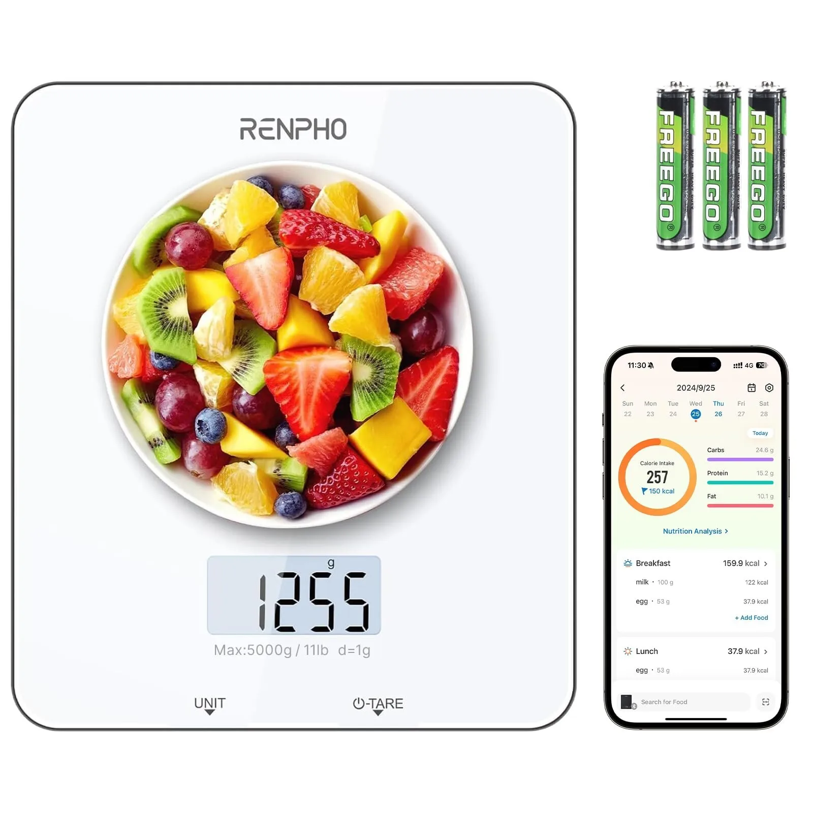 Digital intelligent kitchen scale - Bluetooth food scale with application program
Digital intelligent kitchen scale - Bluetooth food scale with application program