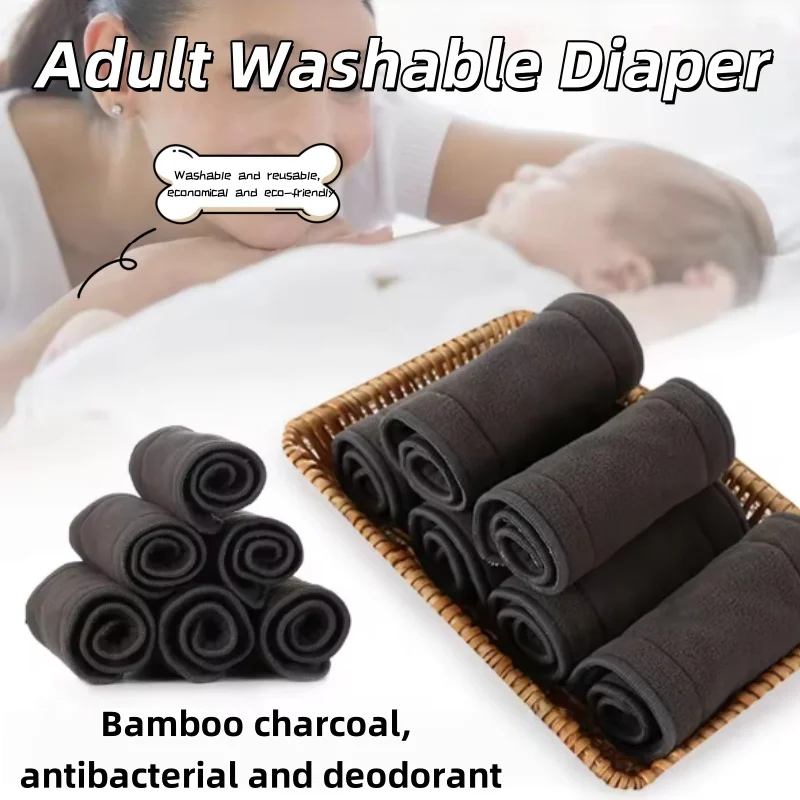 Washable Adult Incontinence Nappy 4/5-Layer Bamboo Charcoal High Absorption Reusable Cloth Diaper
Washable Adult Incontinence Nappy 4/5-Layer Bamboo Charcoal High Absorption Reusable Cloth Diaper