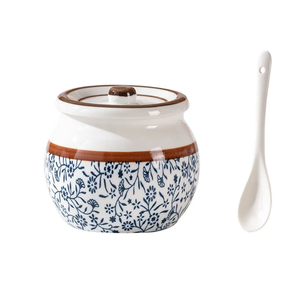 High Temperature Resistant Ceramic Lard Jar Dustproof 330ml Hand-Painted Ceramic Can Reusable with Lid Spoon Seasoning Bottle
High Temperature Resistant Ceramic Lard Jar Dustproof 330ml Hand-Painted Ceramic Can Reusable with Lid Spoon Seasoning Bottle