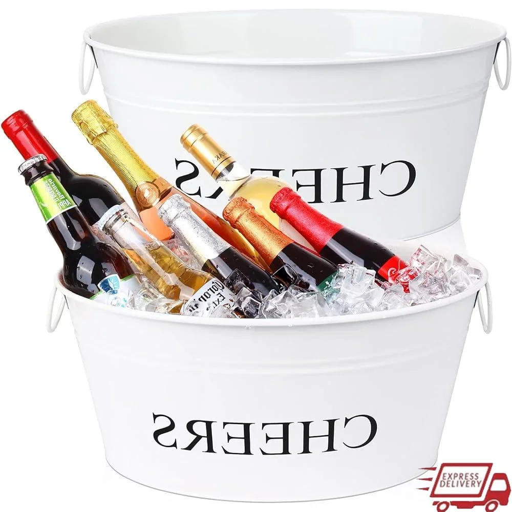 Galvanized Beverage Tub Ice Bucket Set with Handles Drink Cooler Parties BBQ Cocktails Home Decor Wedding Gift 2pcs
Galvanized Beverage Tub Ice Bucket Set with Handles Drink Cooler Parties BBQ Cocktails Home Decor Wedding Gift 2pcs