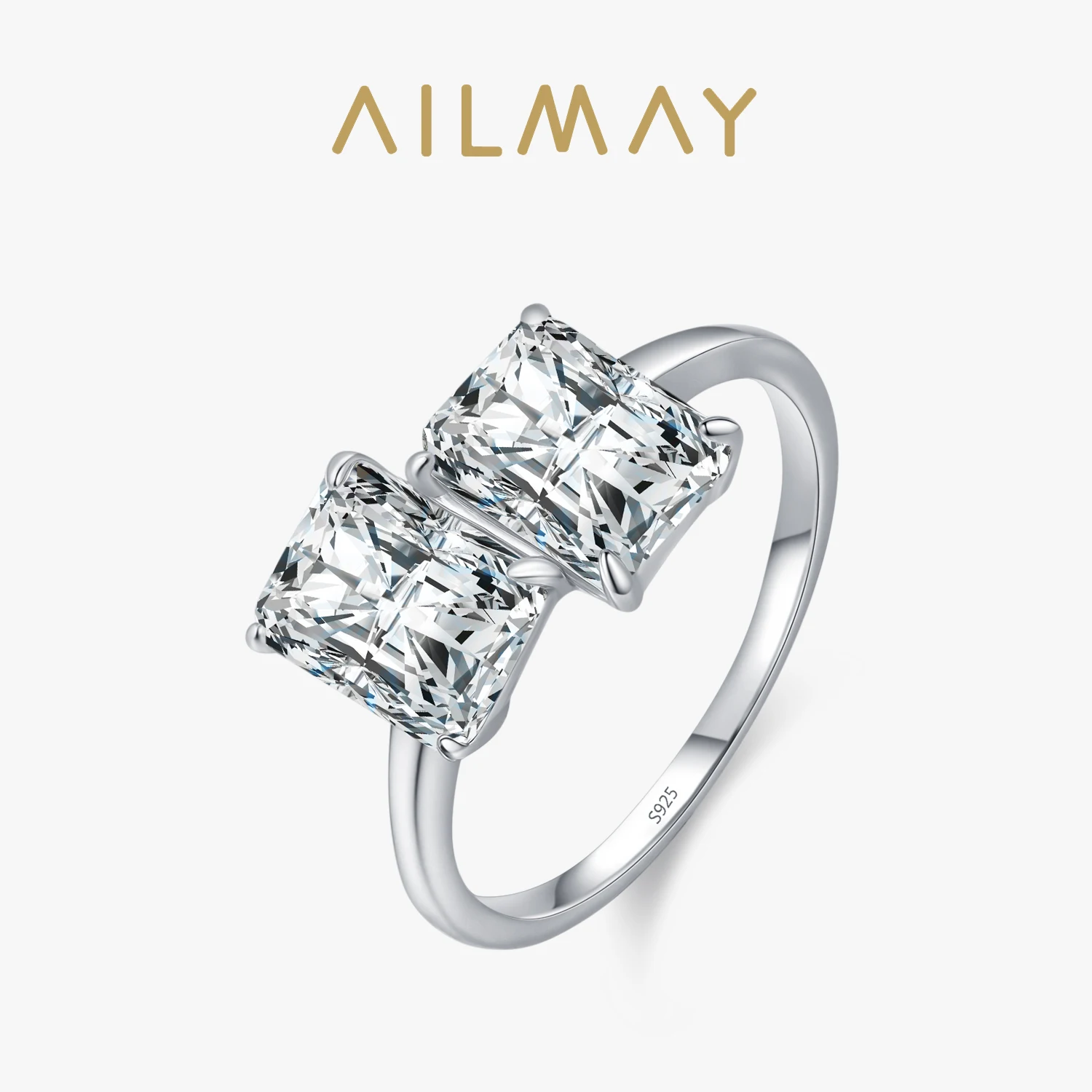 Ailmay стерлингового серебра 925 пробы, классическая оправа, блестящий прямоугольный циркон для женщин, обручальные кольца, модные роскошные ювелирные изделия
Ailmay стерлингового серебра 925 пробы, классическая оправа, блестящий прямоугольный циркон для женщин, обручальные кольца, модные роскошные ювелирные изделия