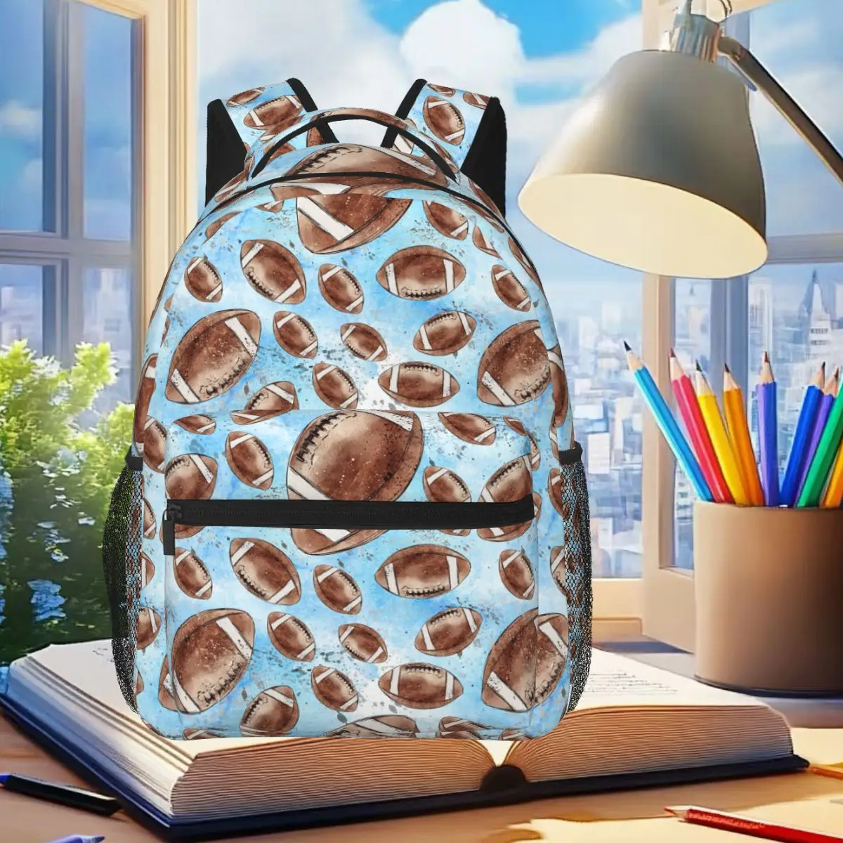 Football Print Pattern Student Backpack School Bag Hiking Travel Daypack for Men Women Fashion Bookbag Shoulder Bags
Football Print Pattern Student Backpack School Bag Hiking Travel Daypack for Men Women Fashion Bookbag Shoulder Bags