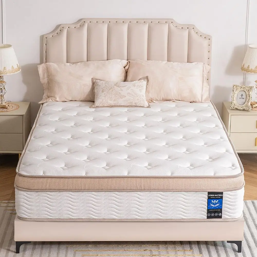 14 Inch Hybrid Cooling Memory Foam and Spring Mattress, Breathable, Zoned Support, Back Pain Relief, Certi-US Certified
14 Inch Hybrid Cooling Memory Foam and Spring Mattress, Breathable, Zoned Support, Back Pain Relief, Certi-US Certified