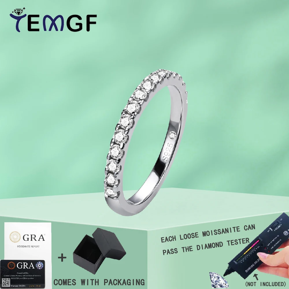 TEMGF Real Moissanite Ring 0.03CT 2mm Round Cut 100% S925 Sterling Silver for Women Sparkly Fine Jewelry GRA Certification
TEMGF Real Moissanite Ring 0.03CT 2mm Round Cut 100% S925 Sterling Silver for Women Sparkly Fine Jewelry GRA Certification