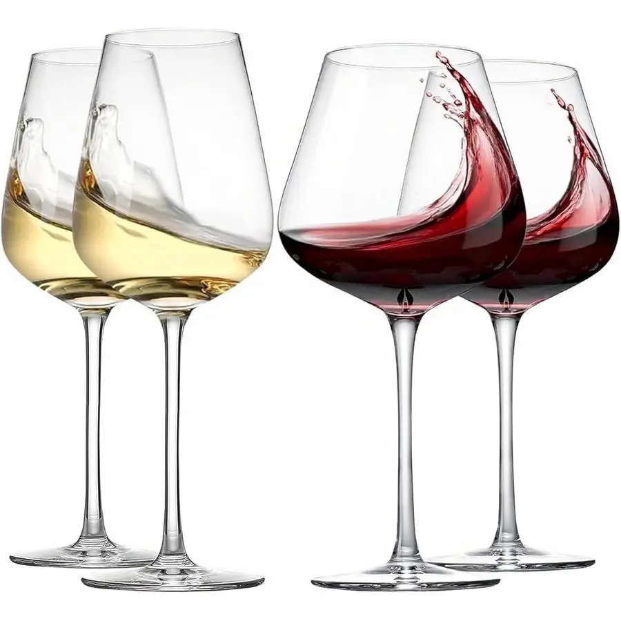 Wine Glass Set of 4 2 Red 22oz amp 2 White 14oz HandBlown Crystal Glasses, Perfect for Birthday, Wedding amp Housewarming Valent
Wine Glass Set of 4 2 Red 22oz amp 2 White 14oz HandBlown Crystal Glasses, Perfect for Birthday, Wedding amp Housewarming Valent