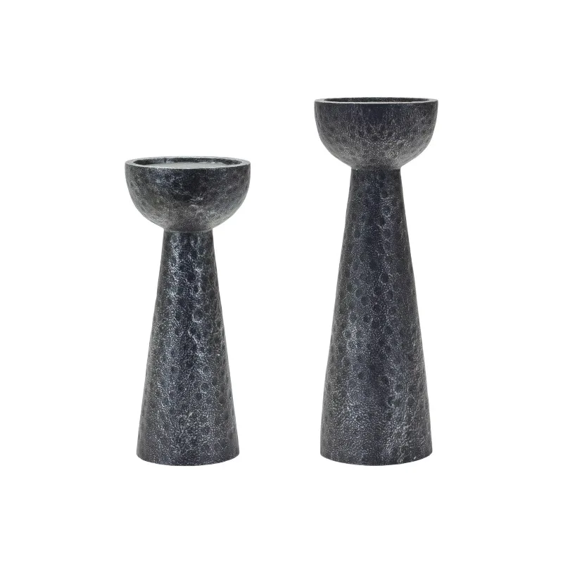 Set of Two Black Distressed Hammered Polyresin Tabletop Pillar Candle Holders Elegant Plastic Candle Jars and Lanterns
Set of Two Black Distressed Hammered Polyresin Tabletop Pillar Candle Holders Elegant Plastic Candle Jars and Lanterns