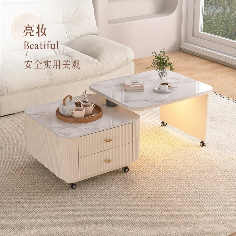 2024 new coffee table living room household small apartment light luxury modern cream wind mobile rotating square rock slab
2024 new coffee table living room household small apartment light luxury modern cream wind mobile rotating square rock slab