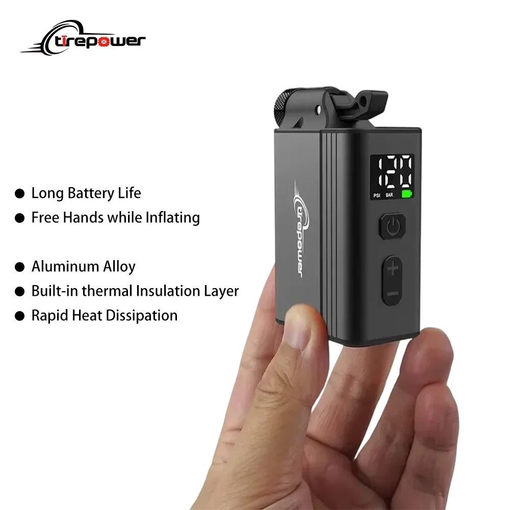 Ctrepower Electric Mini Portable Pump for Bike Cordless Tire Inflator 120PSI Dual 480mAh Battery with Display Fast Charging
Ctrepower Electric Mini Portable Pump for Bike Cordless Tire Inflator 120PSI Dual 480mAh Battery with Display Fast Charging