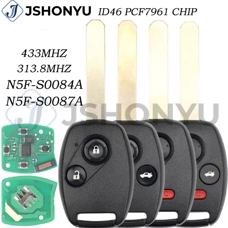 JsHonYu N5F-S0084-A 313.8MHz S0087-A 433.9MHz ID46 Chip Remote Key for Honda Accord CR-V Pilot Fit Odyssey Fob
JsHonYu N5F-S0084-A 313.8MHz S0087-A 433.9MHz ID46 Chip Remote Key for Honda Accord CR-V Pilot Fit Odyssey Fob