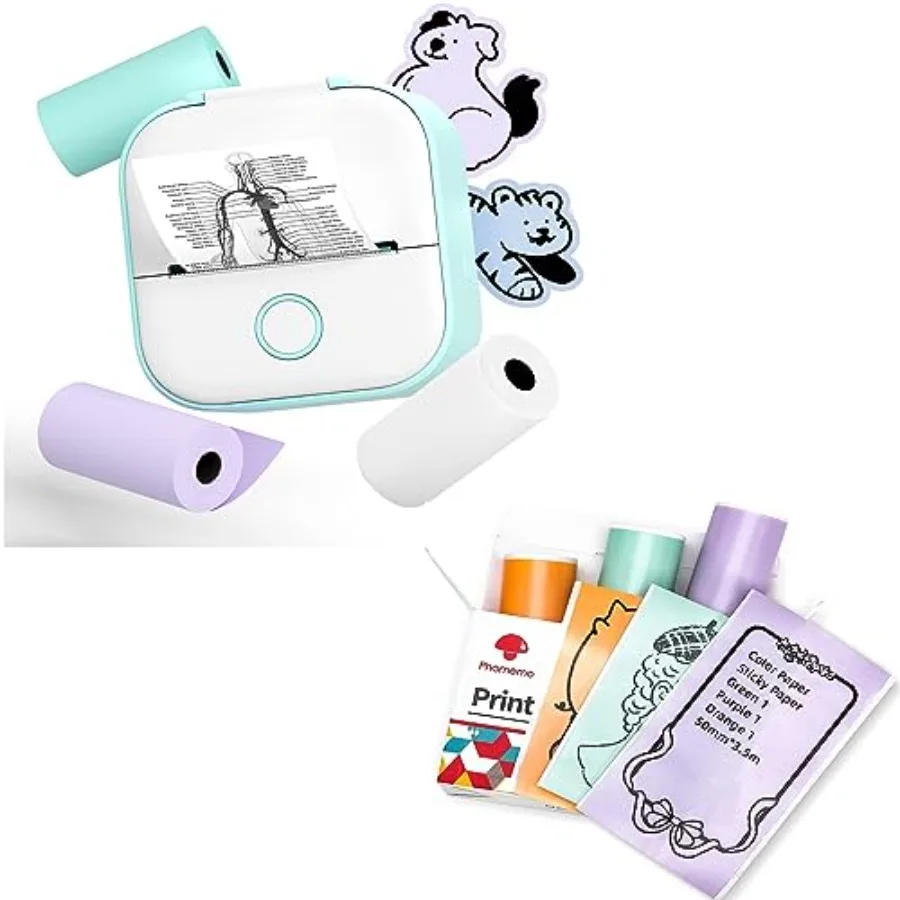 T02 Printer Set with 3 Rolls Paper Inkeless Printer- Mini Printer Sticker Maker Bluetooth Thermal Pocket Printer for Study Note
T02 Printer Set with 3 Rolls Paper Inkeless Printer- Mini Printer Sticker Maker Bluetooth Thermal Pocket Printer for Study Note