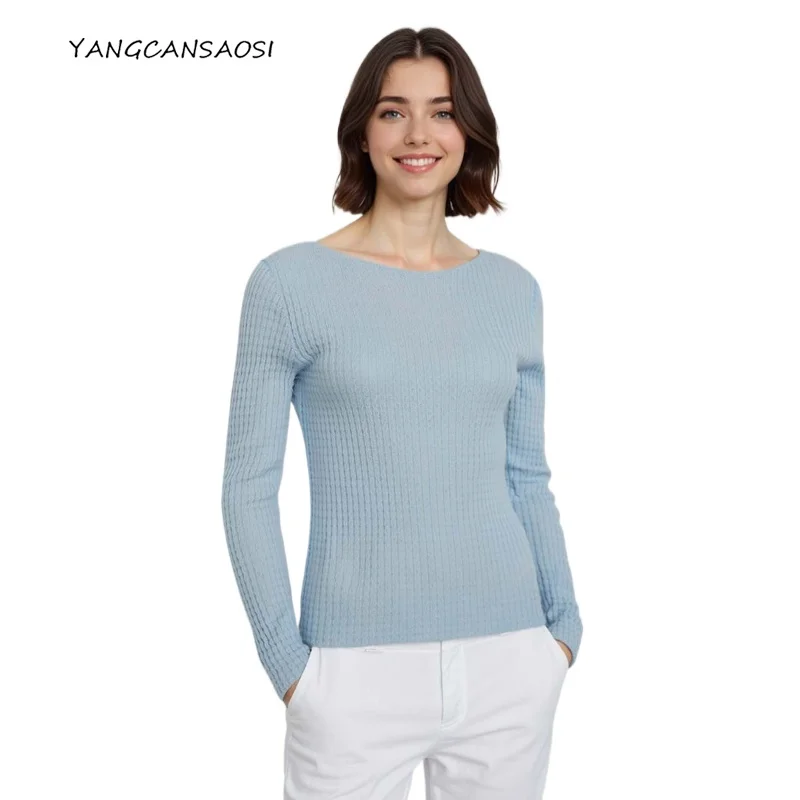 Women's Autumn/Winter New 48 Piece One Neck 100% Wool Soft Sticky Fashionable Slim Fit Simple Solid Color Long Sleeves Sweater
Women's Autumn/Winter New 48 Piece One Neck 100% Wool Soft Sticky Fashionable Slim Fit Simple Solid Color Long Sleeves Sweater