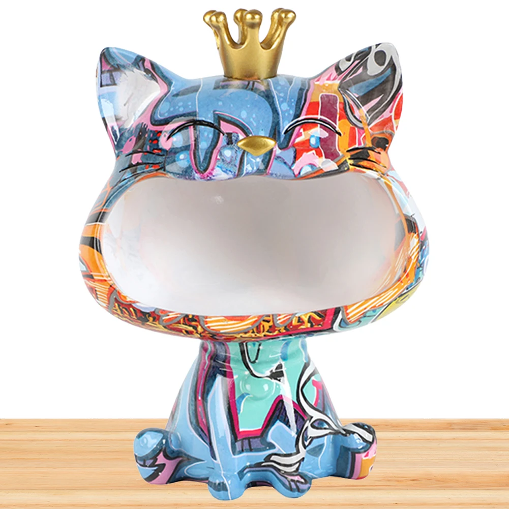 Crown Cat Statue Decoration Resin Big Mouths Cat Statue Creative Laughing Cat Key Holder for Candy Keys Small Items
Crown Cat Statue Decoration Resin Big Mouths Cat Statue Creative Laughing Cat Key Holder for Candy Keys Small Items