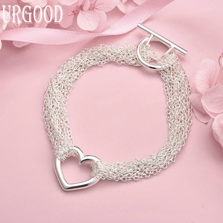 925 Sterling Silver Heart-Shaped Tassels Bracelet Chain For Women Party Engagement Wedding Fashion Jewelry
925 Sterling Silver Heart-Shaped Tassels Bracelet Chain For Women Party Engagement Wedding Fashion Jewelry