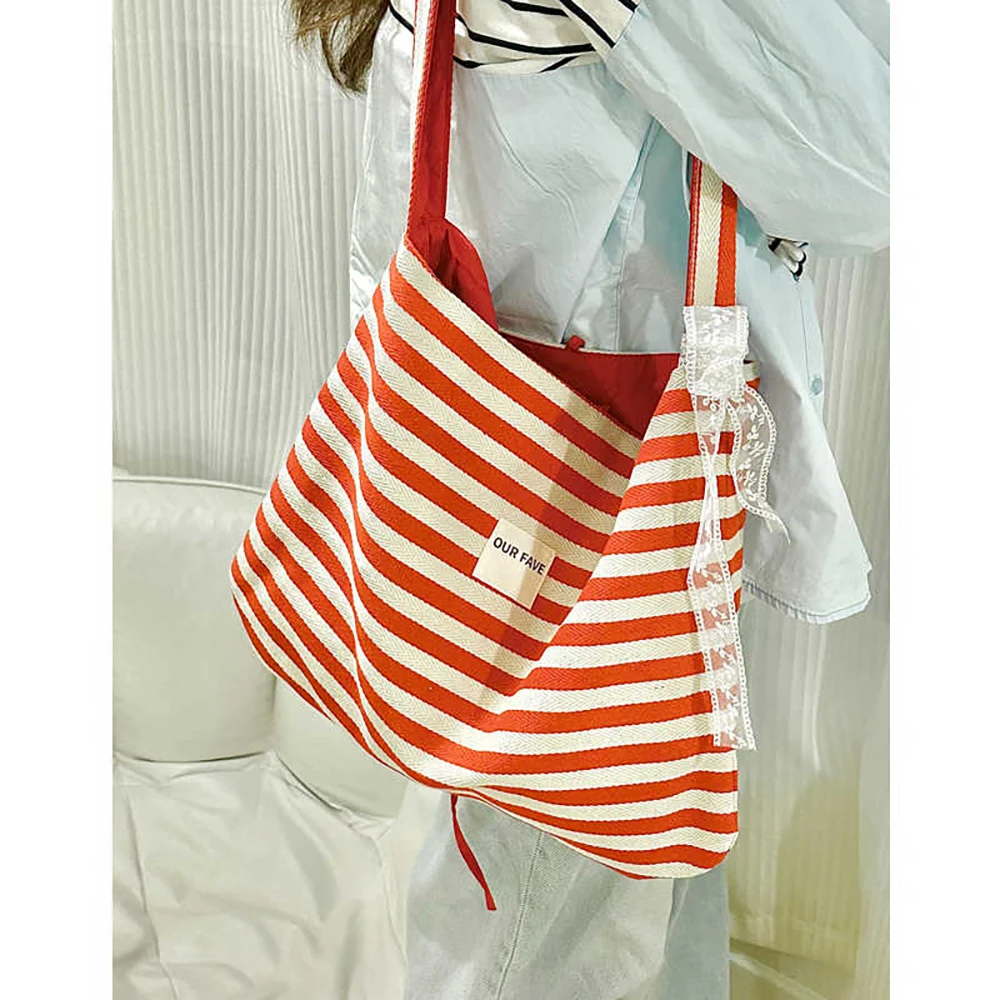 Striped Canvas Bag for Women Casual College Student Class Tote Large Capacity 2025 Trendy Double-sided Commuting Shoulder Bags
Striped Canvas Bag for Women Casual College Student Class Tote Large Capacity 2025 Trendy Double-sided Commuting Shoulder Bags