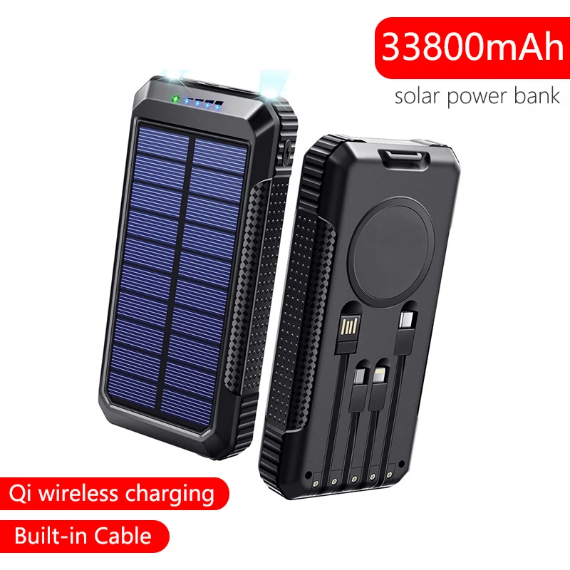 Solar Power Bank 33800mAh 15W Fast Wireless Charging for iPhone 14 13 pro Portable External Battery Charger for Xiaomi Poverbank
Solar Power Bank 33800mAh 15W Fast Wireless Charging for iPhone 14 13 pro Portable External Battery Charger for Xiaomi Poverbank