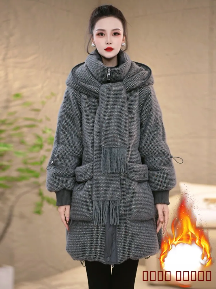 Korean Sle Women's Long Hooded down Cotton Jaet Thiened Winter New Arrival Fce Lined Zipper Closure Casual Coat
Korean Sle Women's Long Hooded down Cotton Jaet Thiened Winter New Arrival Fce Lined Zipper Closure Casual Coat