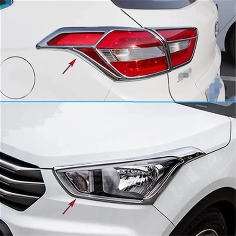 ABS Chrome Rear headlight Lamp Cover Front headlight Lamp Cover For Hyundai ix25 2014 2015 2016 Car styling
ABS Chrome Rear headlight Lamp Cover Front headlight Lamp Cover For Hyundai ix25 2014 2015 2016 Car styling