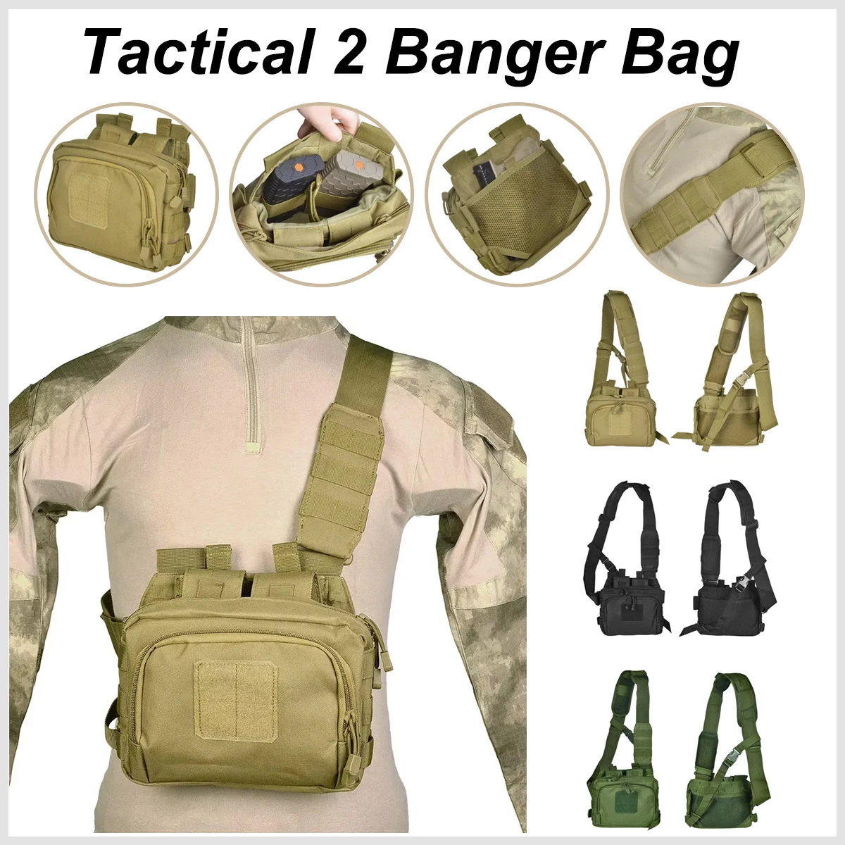 Tactical 2 Banger Bag Carryall AR M4 Magazine Pouch Crossbody Shooting Hunting Gear Nylon Pistol Glock Bag Messenger Range Bags
Tactical 2 Banger Bag Carryall AR M4 Magazine Pouch Crossbody Shooting Hunting Gear Nylon Pistol Glock Bag Messenger Range Bags