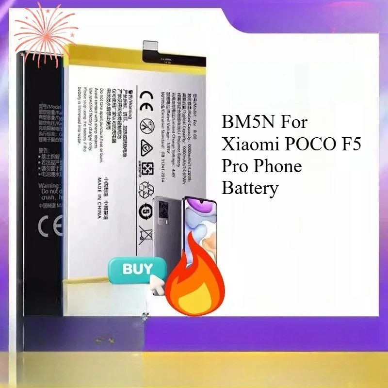 High-Quality Battery BM5N For Xiaomi POCO F5 Pro Phone Battery Persistent standby
High-Quality Battery BM5N For Xiaomi POCO F5 Pro Phone Battery Persistent standby